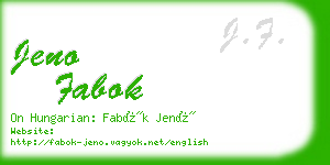 jeno fabok business card